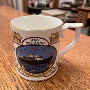 Vintage H.M.Y. Britannia Decommissioning Commemorative Coffee Cup by Sutherland
